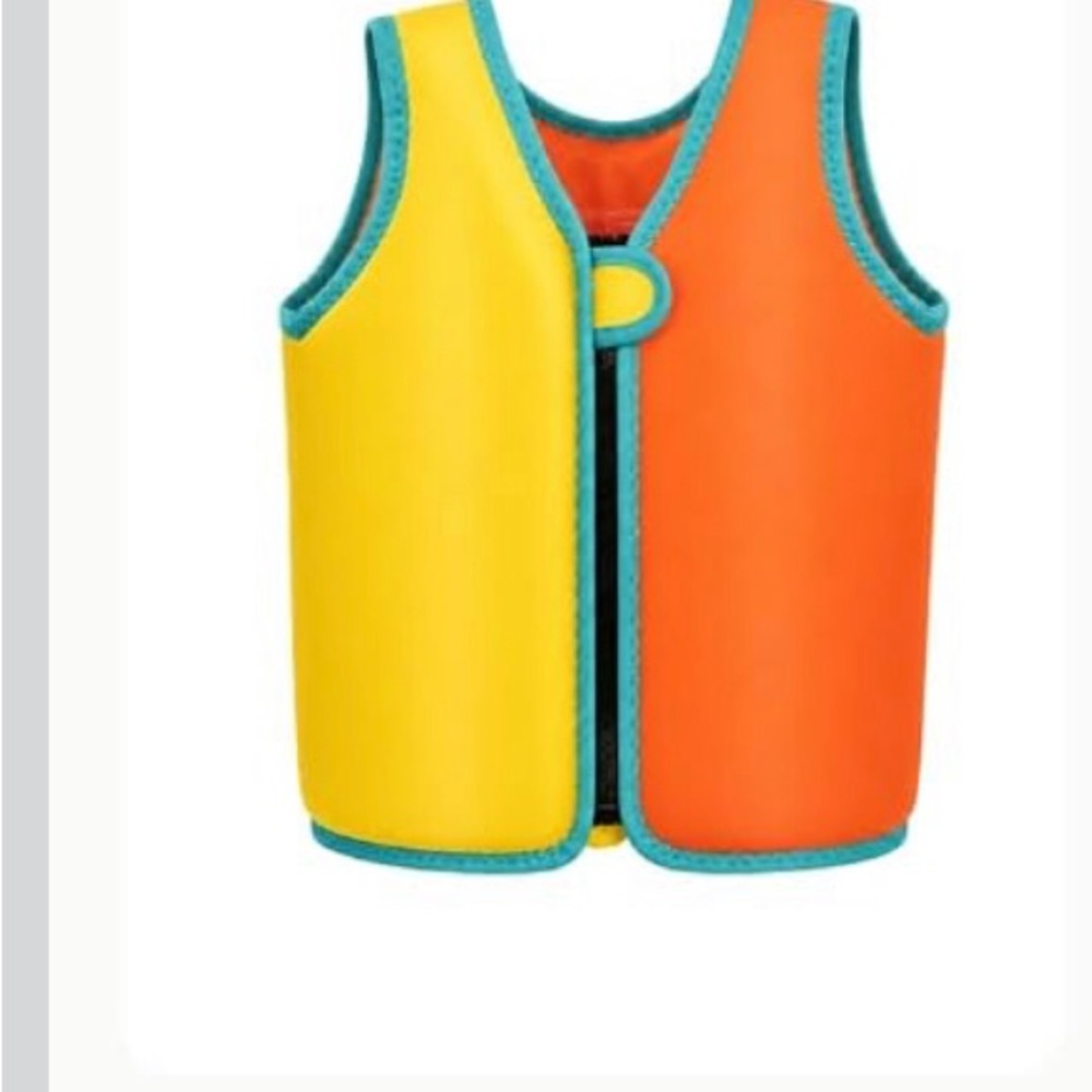 Kids Two-Tone Swim Vest - Yellow & Orange